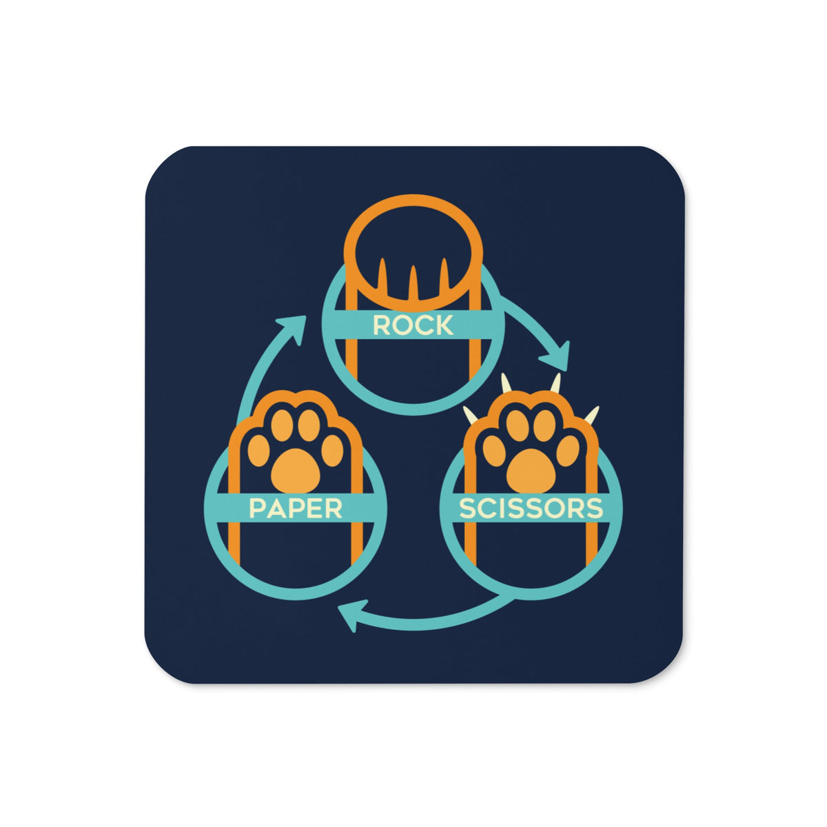 Rock Paper Scissors Paws Coaster