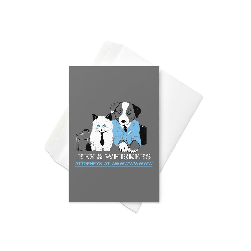 Rex and Whiskers Attorneys Greeting Card