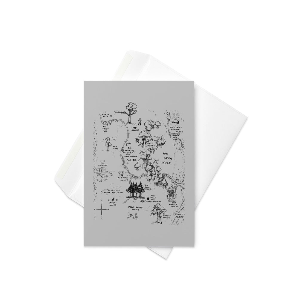 100 Acre Map Greeting Card
