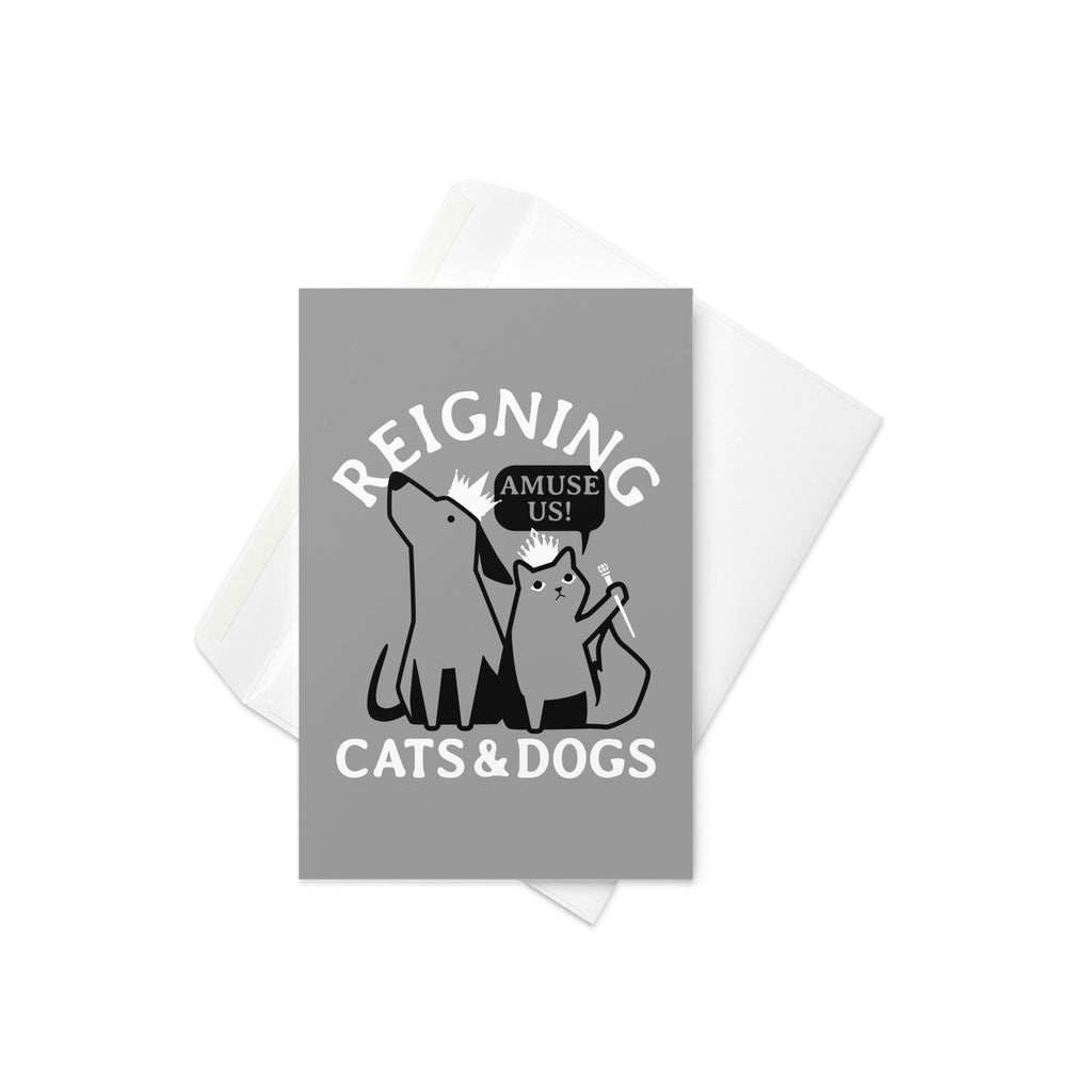 Reigning Cats And Dogs Greeting Card