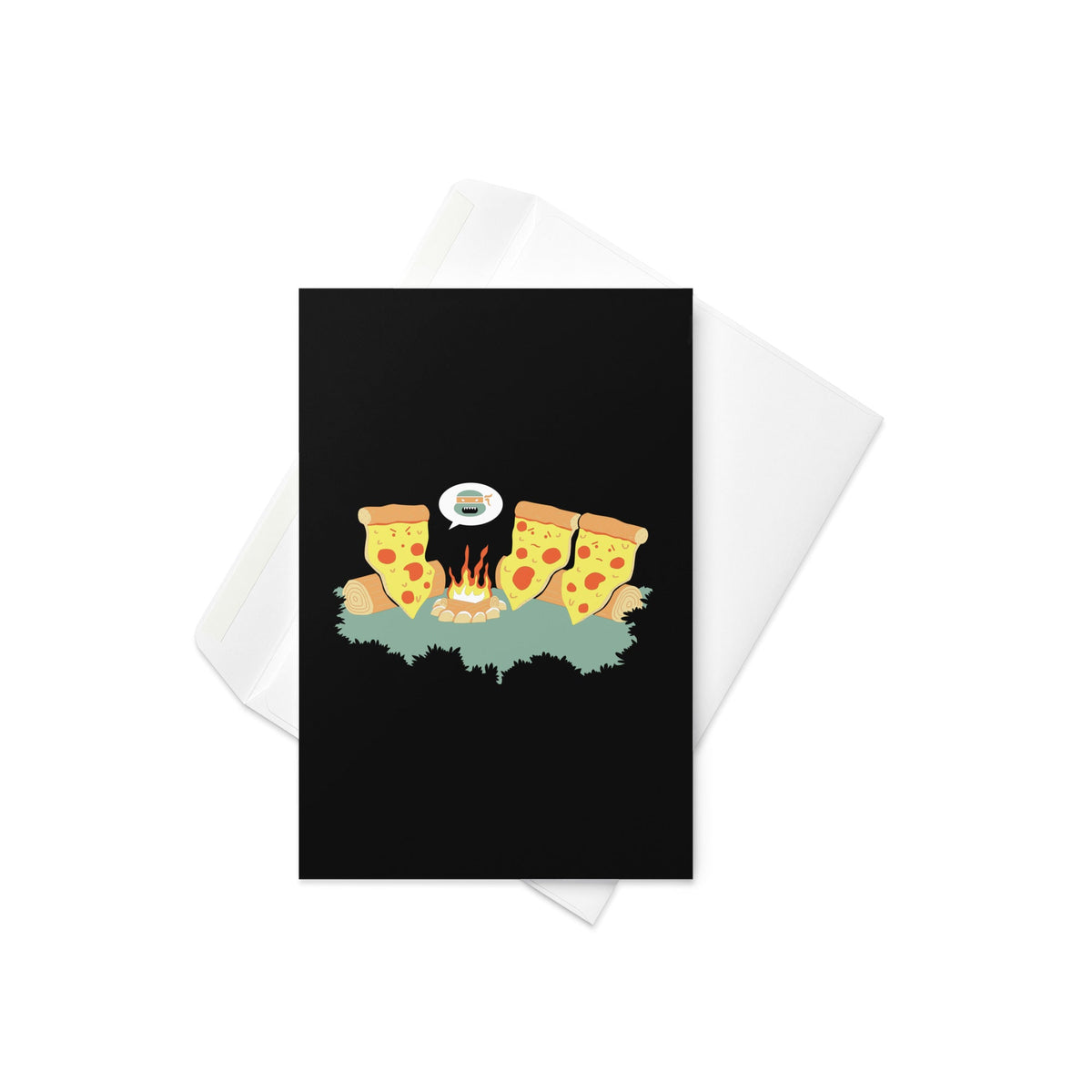 Pizza Campfire Story Greeting Card