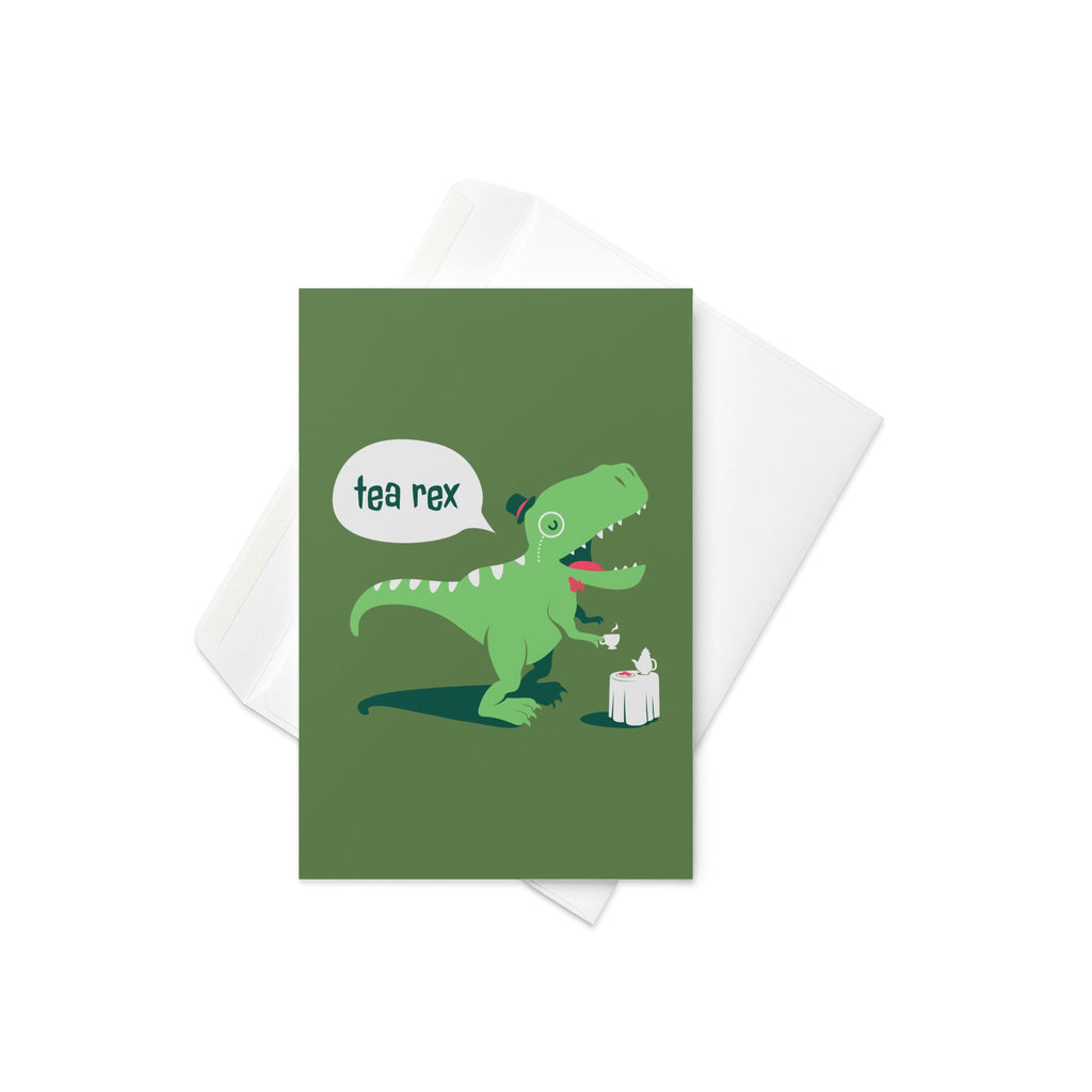 Tea Rex Greeting Card