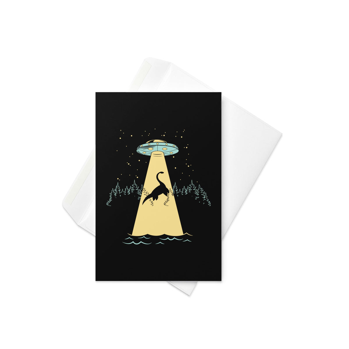Nessie Abduction Greeting Card
