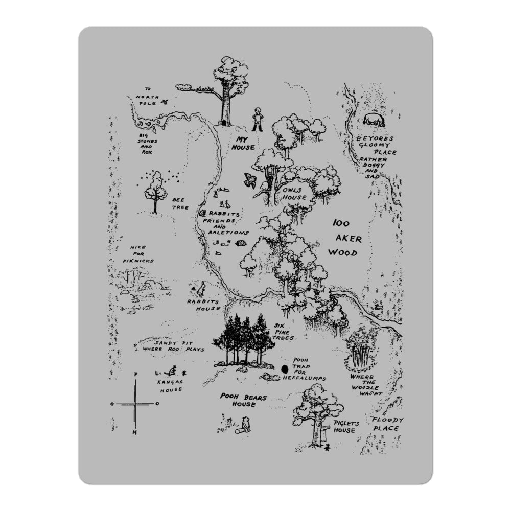 100 Acre Map Sticker