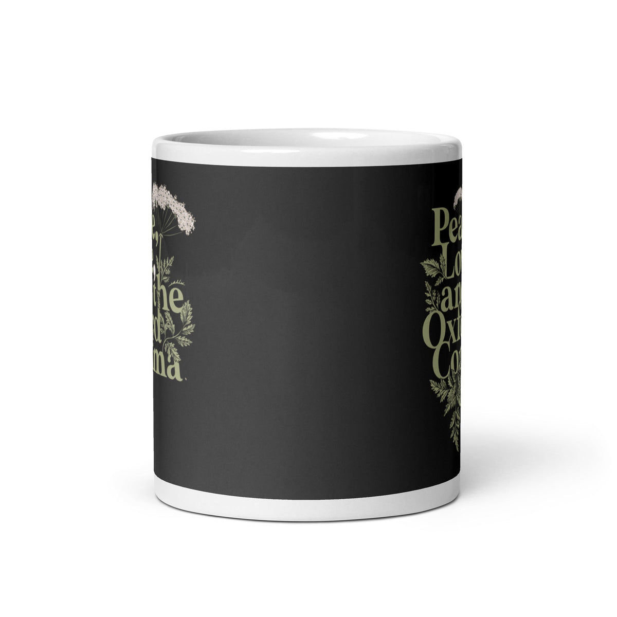 Peace, Love, And The Oxford Comma Mug
