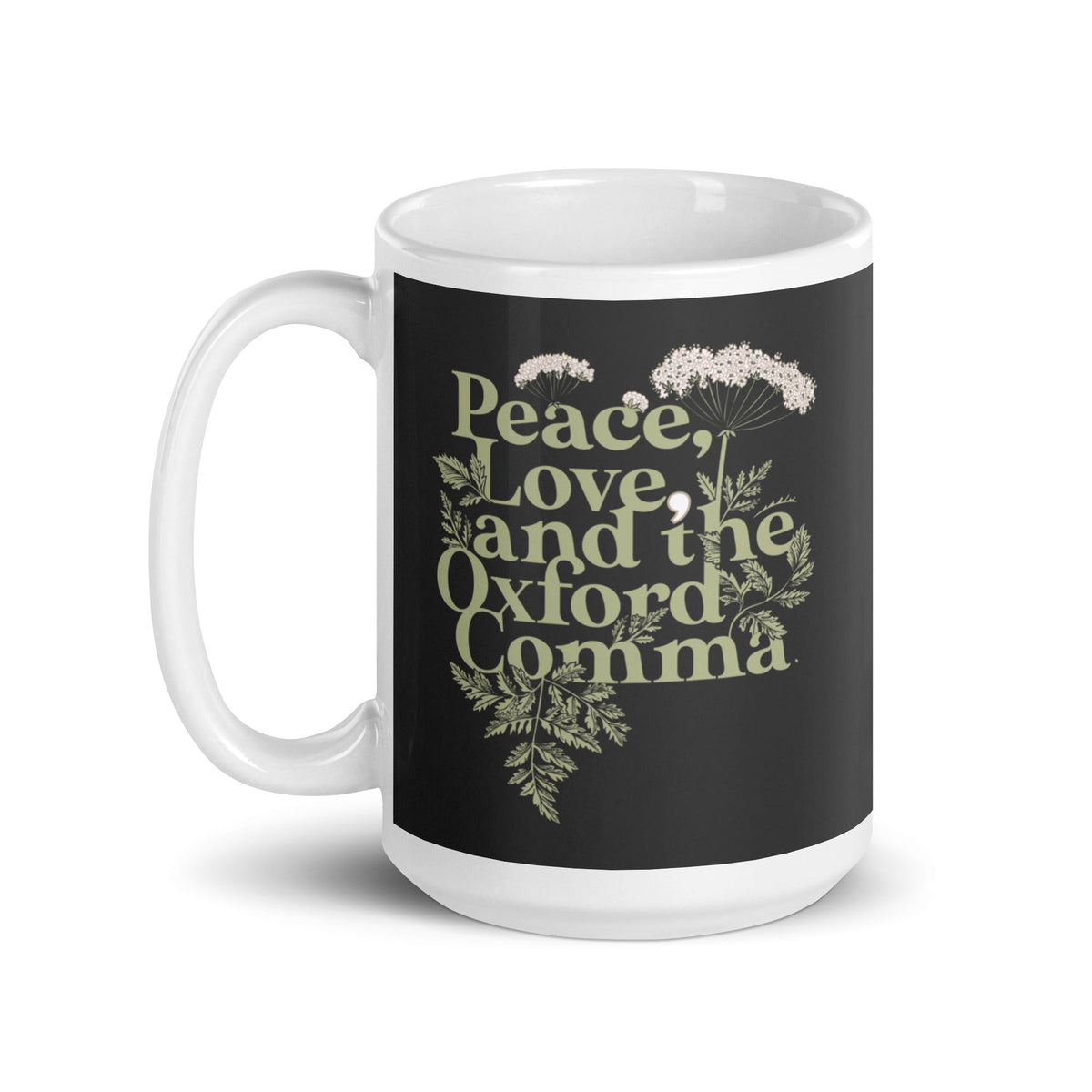 Peace, Love, And The Oxford Comma Mug